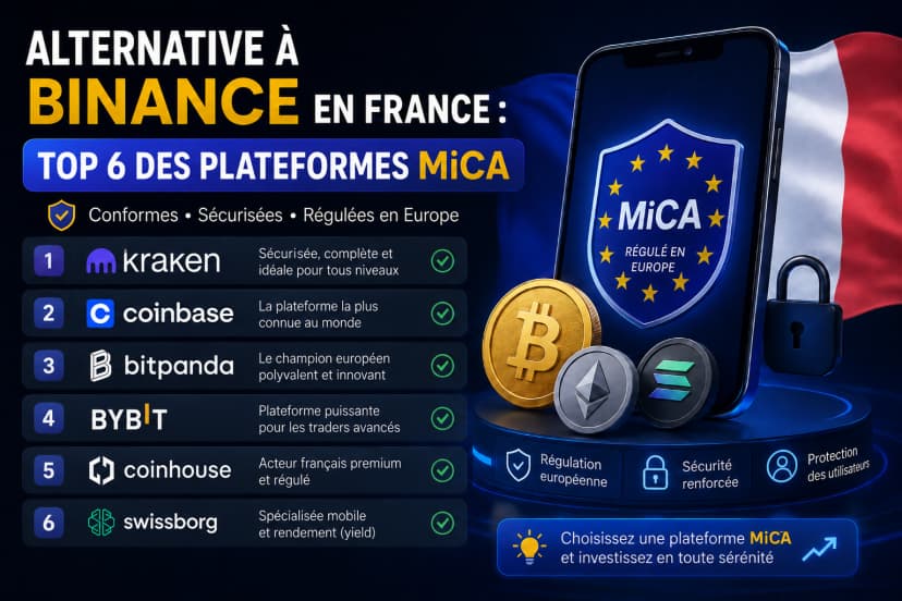 Illustration de l'article Alternatives à Binance en France : le comparatif des plateformes régulées en 2026