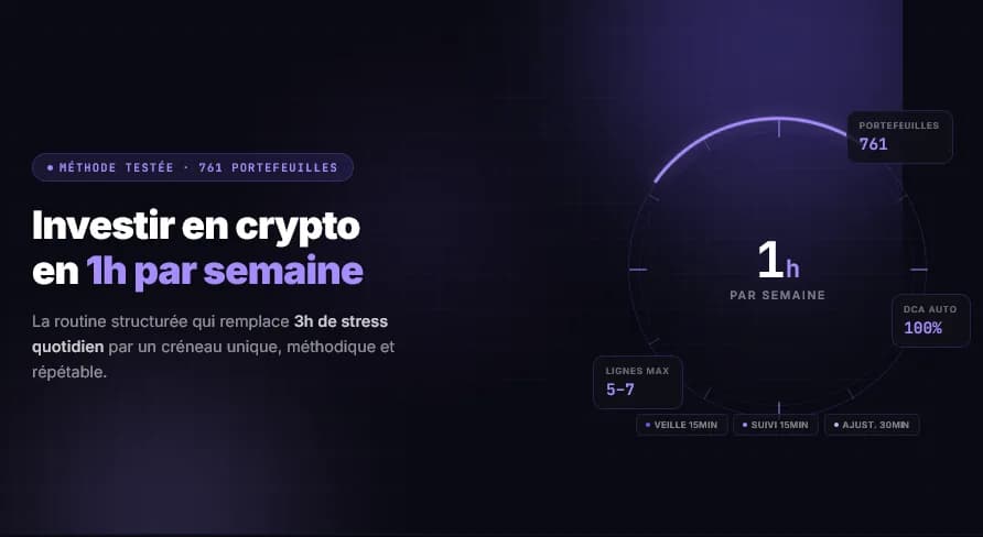 Comment investir en crypto quand on a peu de temps : la méthode 1h par semaine