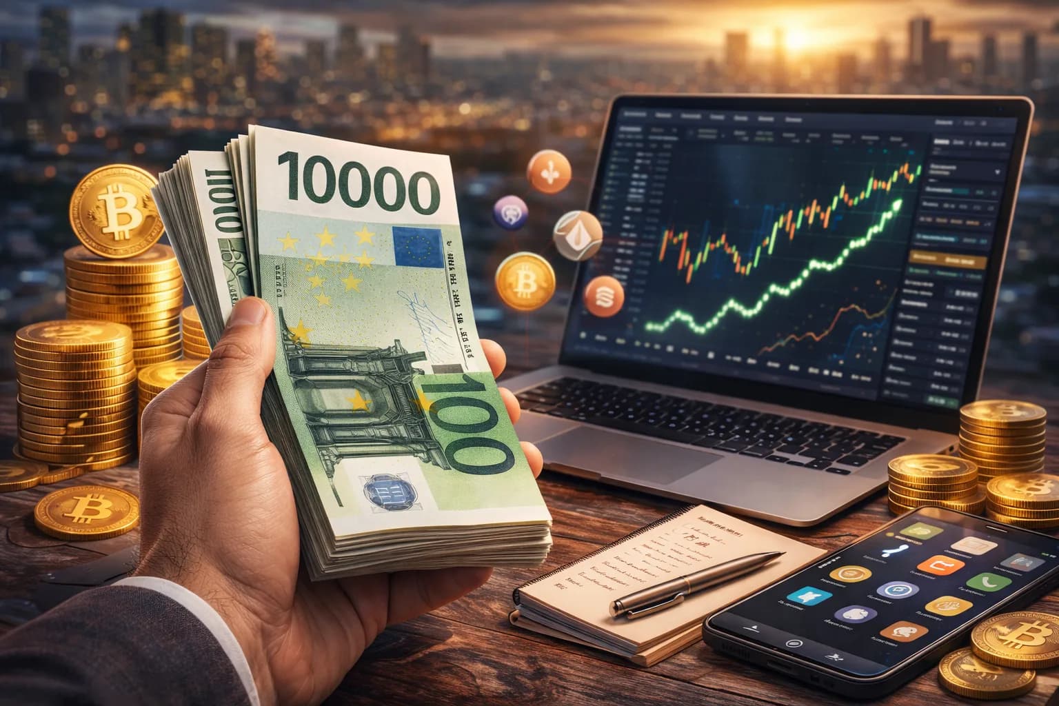 Investir 10 000 euros en crypto : stratégie complète 2026