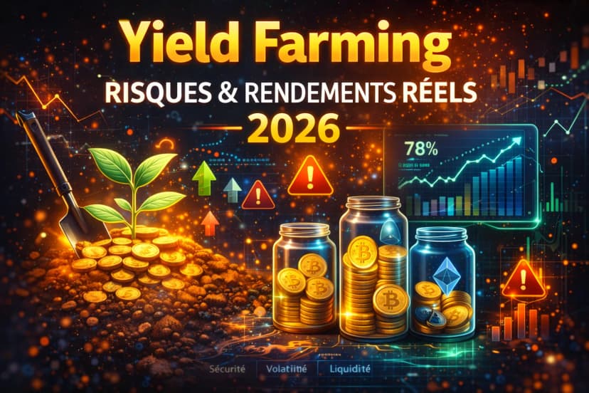 Illustration de l'article Yield farming : risques et rendements reels en 2026
