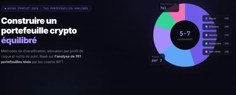 Image de l'article : Construire un portefeuille crypto équilibré : guide complet 2026 Illustration de l'article Construire un portefeuille crypto équilibré : guide complet 2026