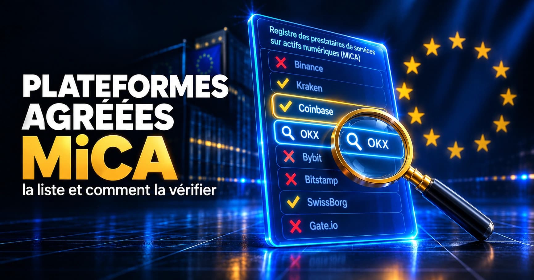 Plateformes crypto agréées MiCA : la liste à jour et comment la vérifier vous-même