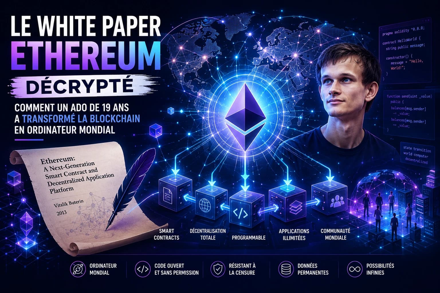Le White Paper Ethereum décrypté : comment un ado de 19 ans a transformé la blockchain en ordinateur mondial