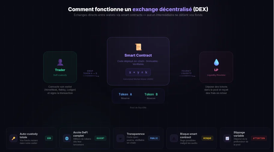 Fonctionnement d'un exchange décentralisé (DEX)