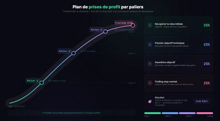 Plan de prises de profit par paliers en crypto