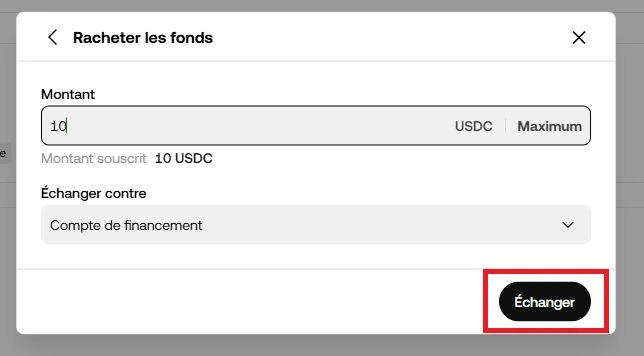 OKX saisie du montant à racheter Margin Rewards
