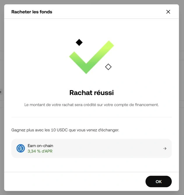 OKX validation du rachat Margin Rewards
