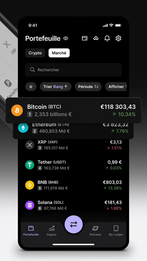 Onglet My Ledger dans l'application mobile Ledger